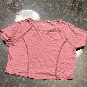 PacSun Pink Crop Fitted Short Sleeve T-Shirt